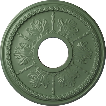 Ekena Millwork Tirana Ceiling Medallion (Canopies up to 4 3/4"), 13 7/8"OD x 3 3/4"ID x 1 1/4"P, Athenian Green CM13TIAGF